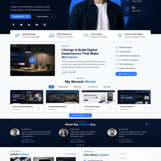 PortfolioPro Slider – Modern Portfolio WordPress Theme